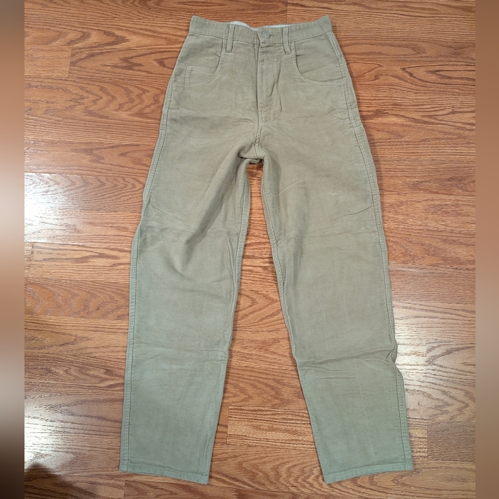 Isabel Marant cotton velvet high waist pants in beige, sz 4 / 27